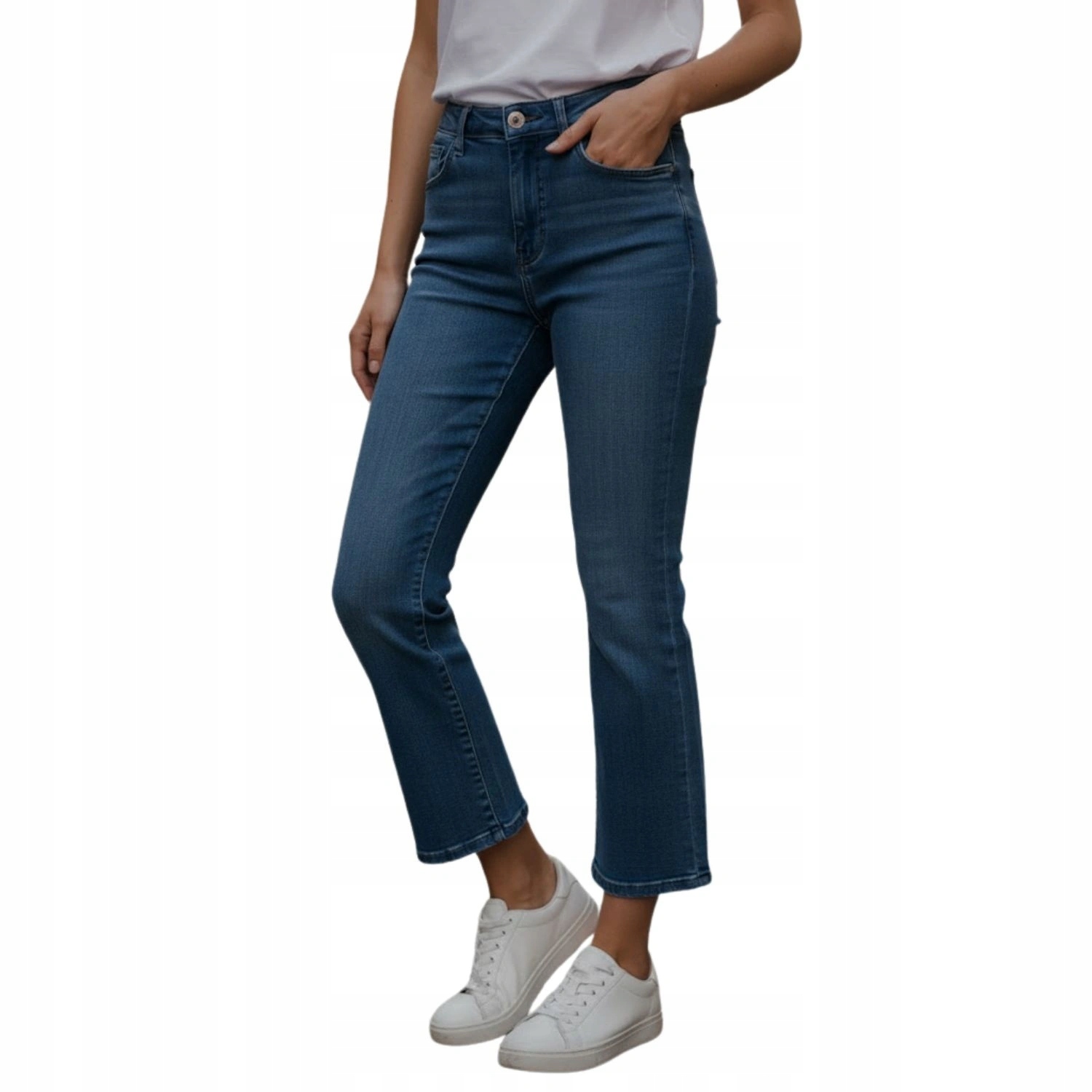 Dámské kalhoty Pepe Jeans flare crop džínové s vysokým pasem W28