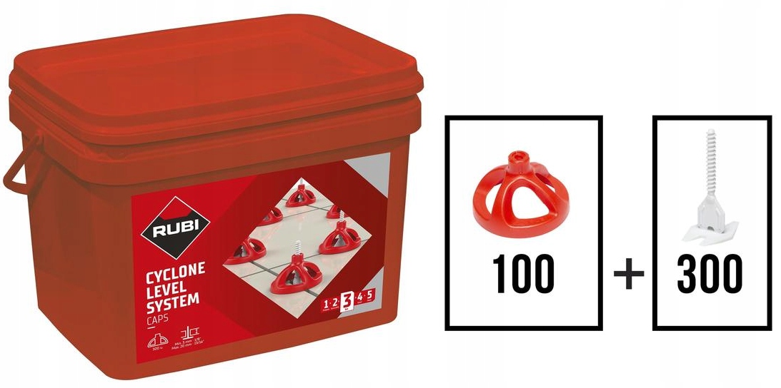 Sada Pro Vyrovnávání Dlaždic 100+300 Rubi Cyclone Level System 35964