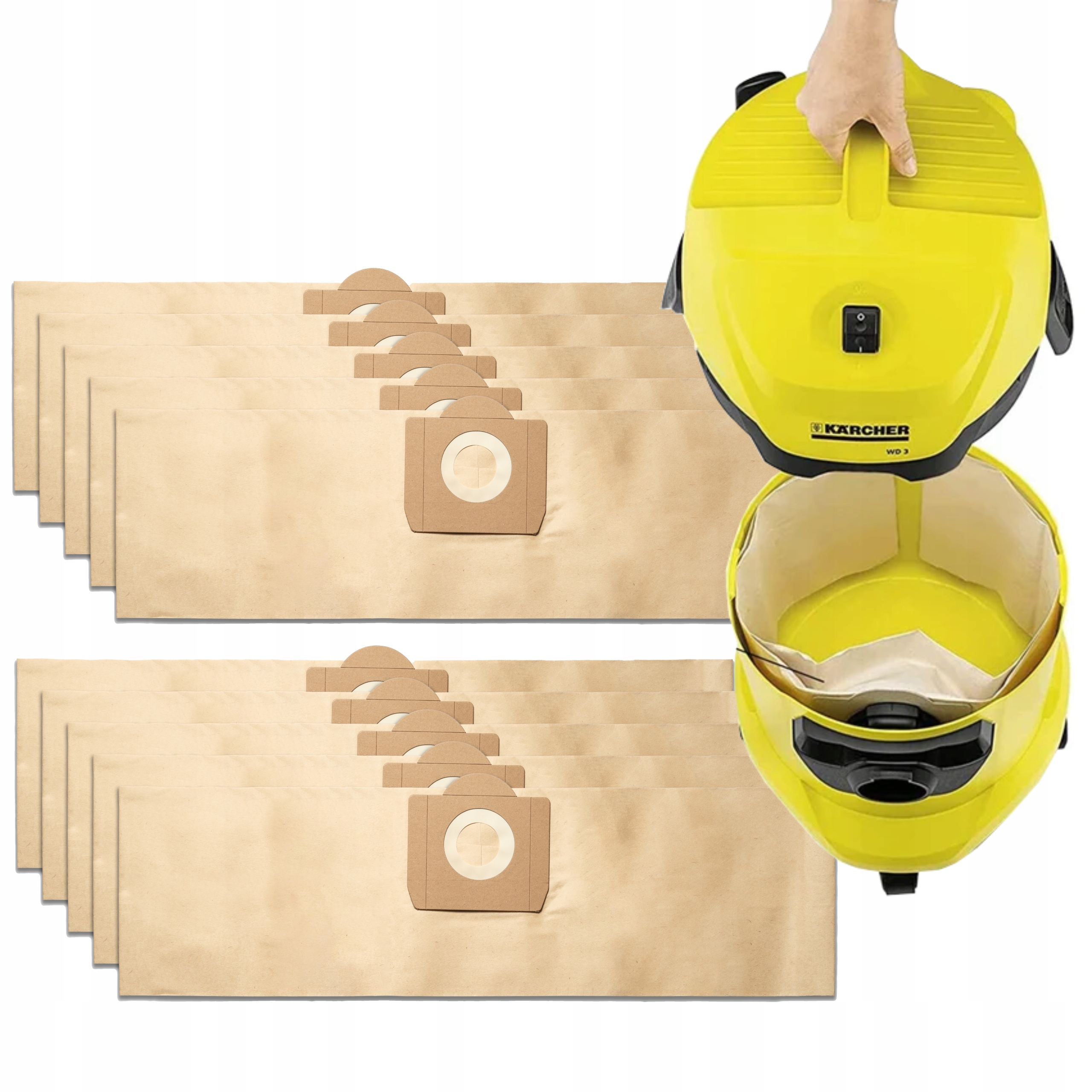 10x Worki Do Odkurzacza Karcher WD3 200 MV3