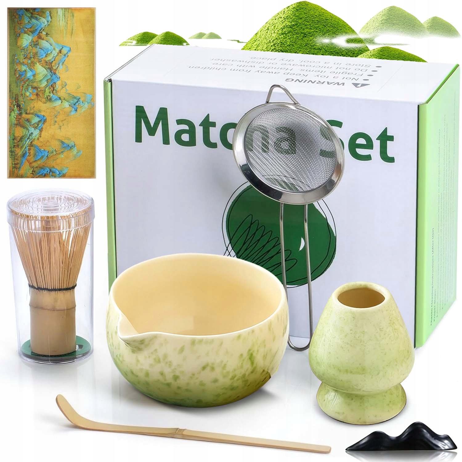 Sada Čaj Matcha Japonská Matchy Bambusová Metla Dárek 7 Ks