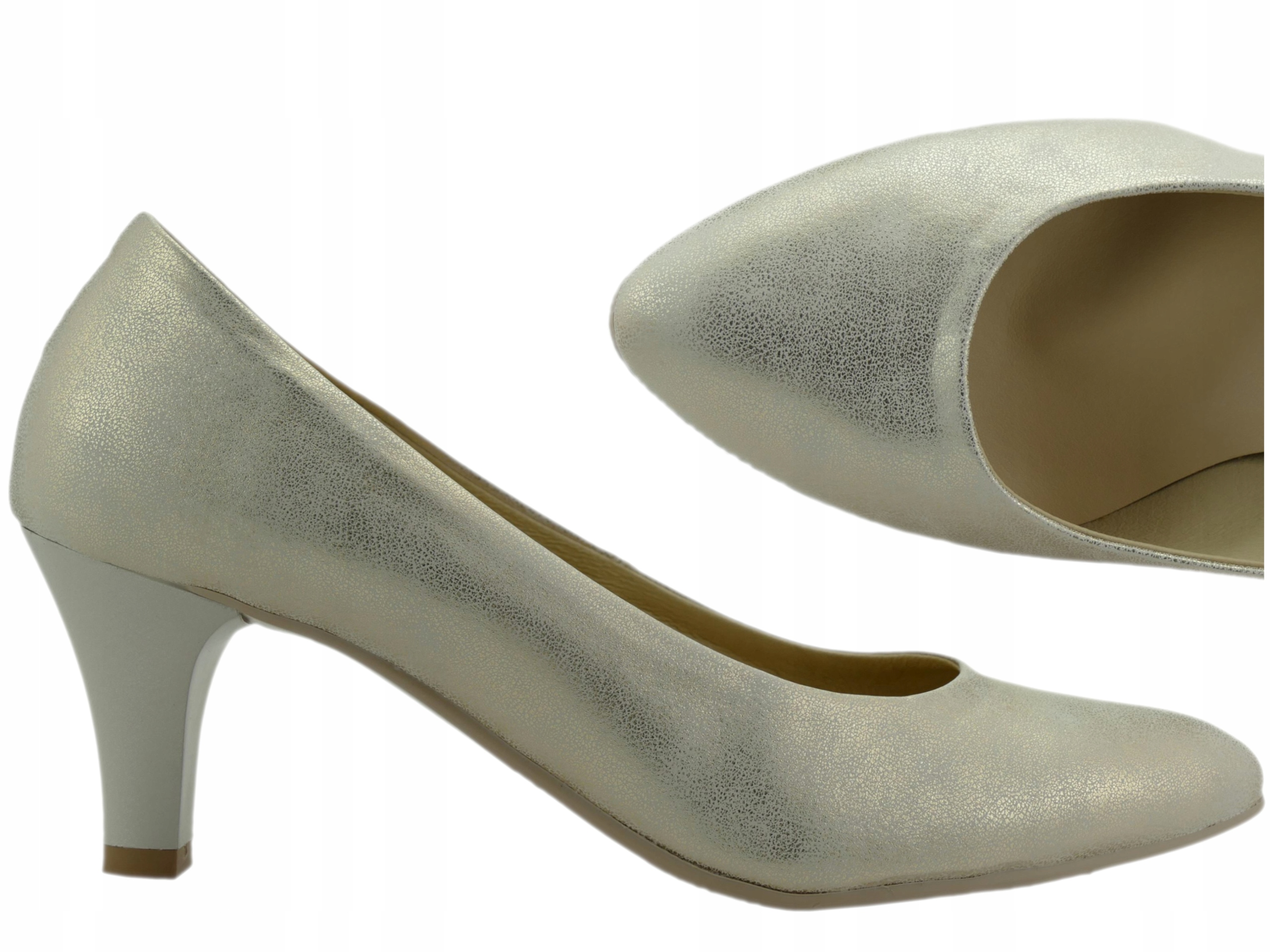 

Złote Klasyczne Czółenka Damskie Szpilki 39