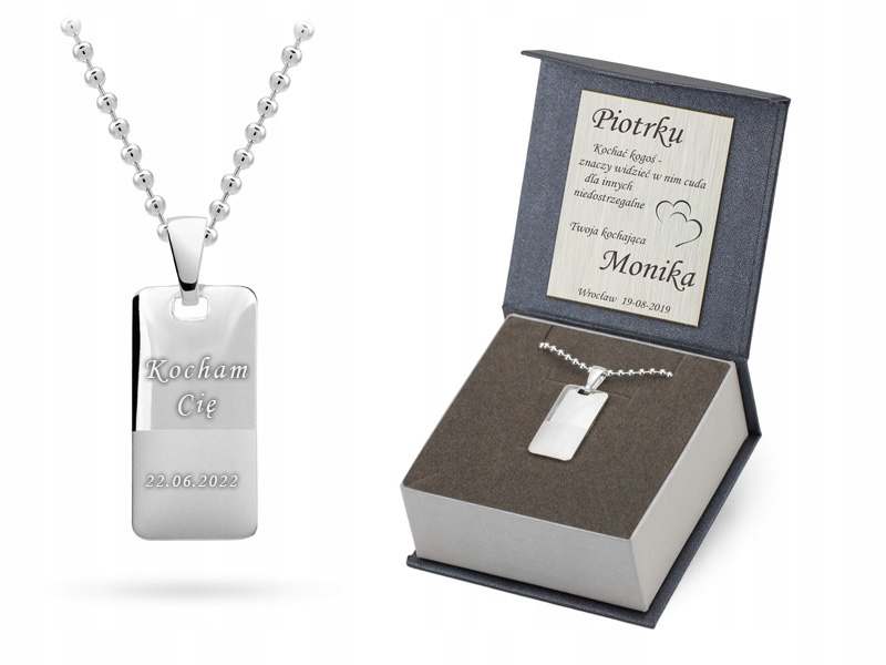 Řetízek S Přívěskem Plech s gravírováním ryzost 925