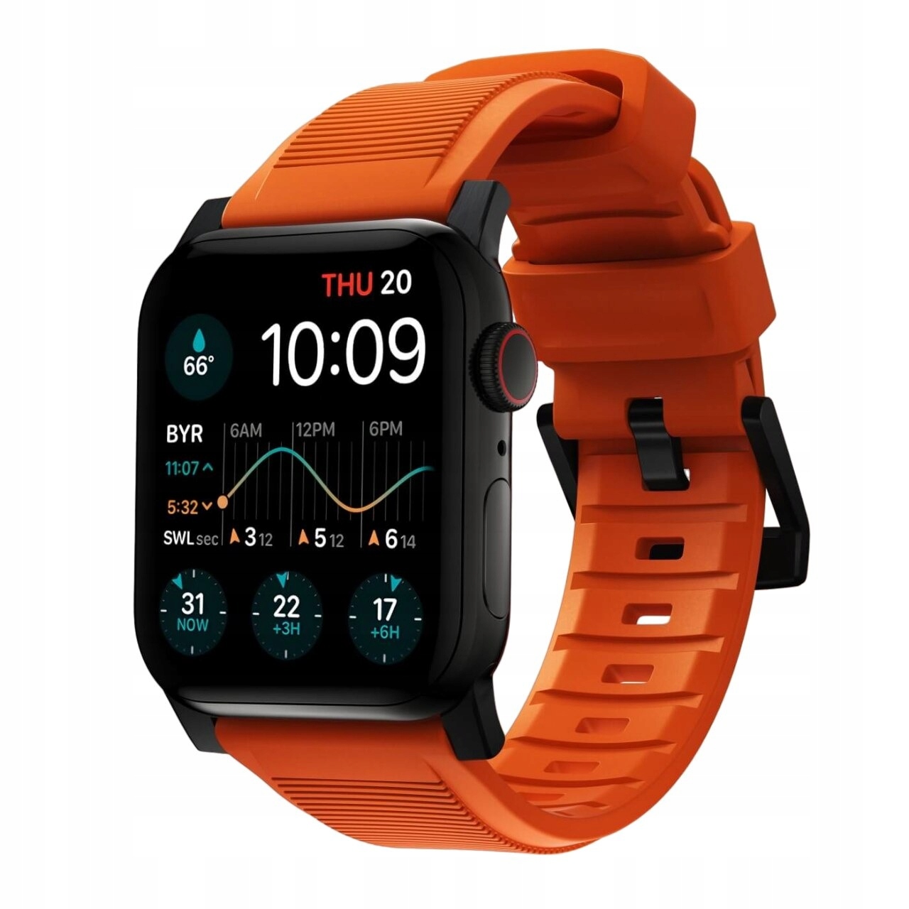 Nomad Rugged Band Odolný remienok pre Apple Watch 45 49 mm Oranžový