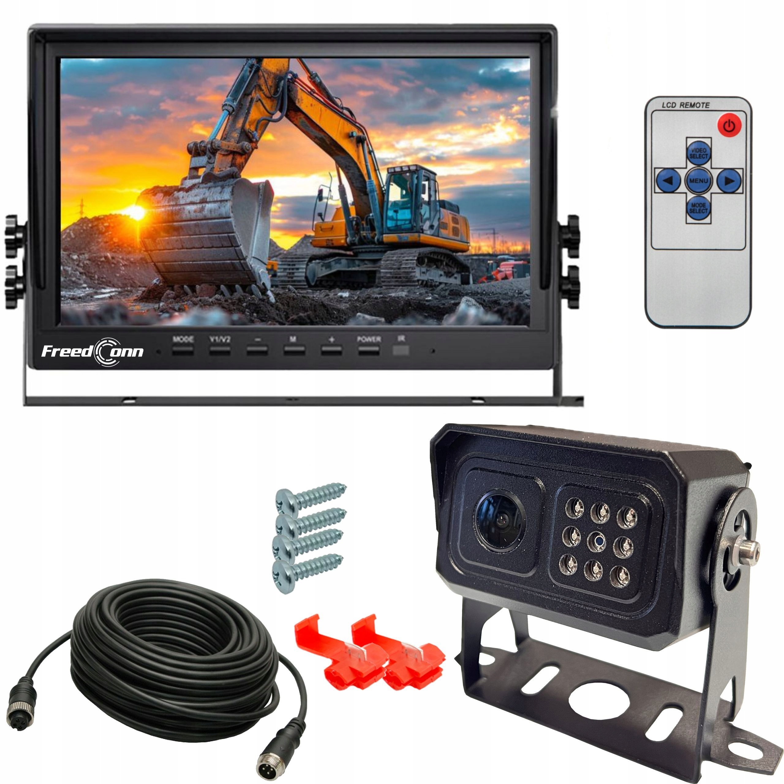 FreedConn AHD1100 Sada pro couvání Monitor10" Kamera pro kombajn Traktor Tir