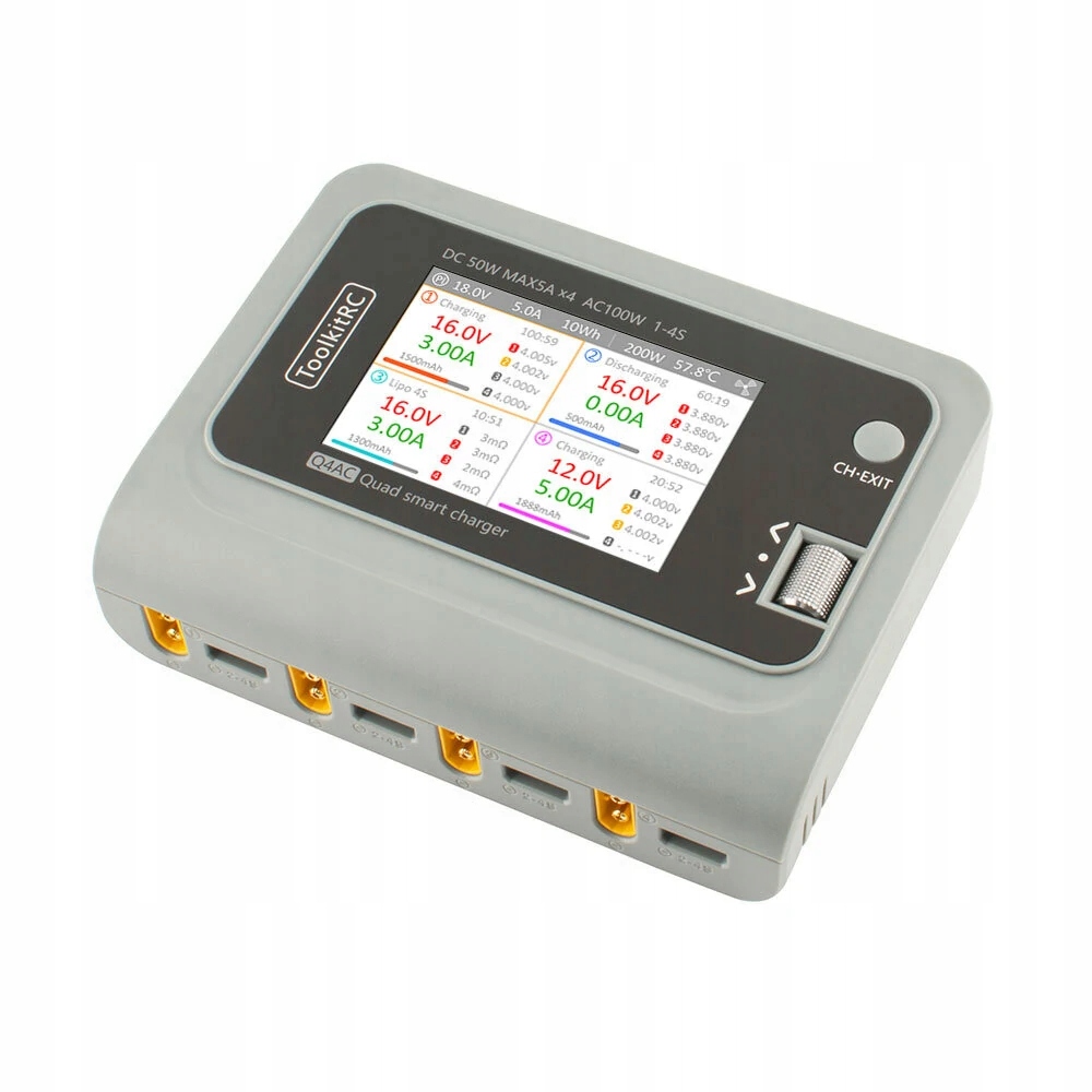 4-portová nabíjačka ToolkitRC Q4AC XT60