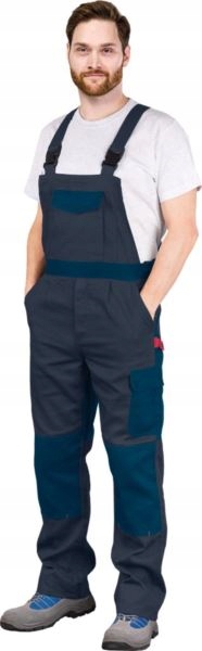 Spodnie Robocze Męskie Ogrodniczki 100% Bawełna Bomull Ciemnoszare r. 62