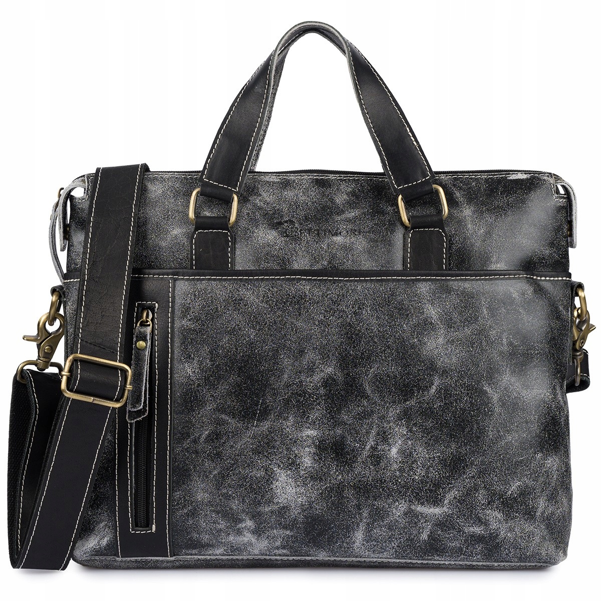 Pánská taška přes rameno na notebook počítač kožená velká nubuková černá Beltimore