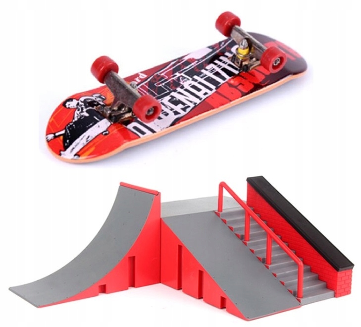 ZESTAW FINGERBOARD RAMPA ZABAWKA DLA DZIECI SKATEPARK + DESKOROLKA FB-05-C Model FB-05