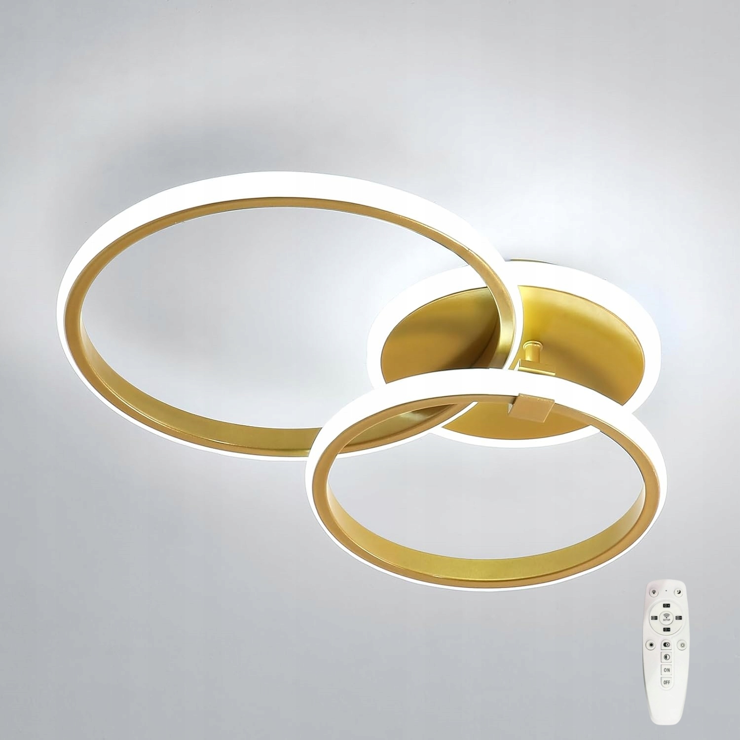 Lampa Sufitowa Led Plafon Zyrandol Zlota 3000K 4500K 6500K 42W