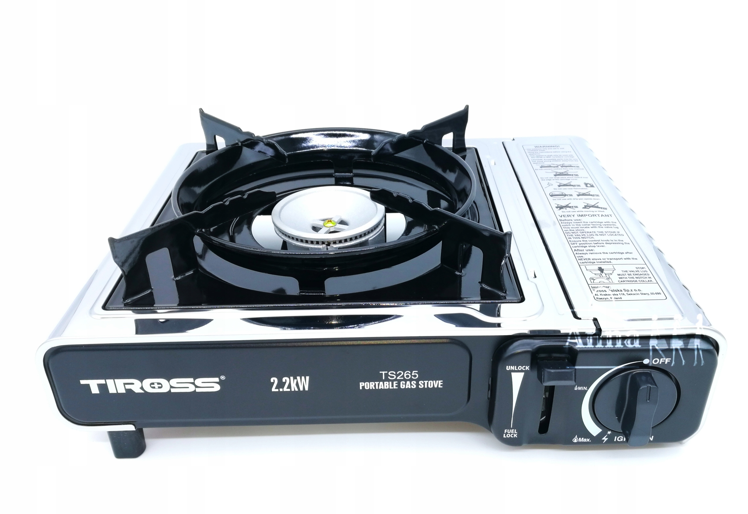 ТУРИСТИЧНА ГАЗОВА ПЛИТА ХРОМ TS265 2,2W Модель TS265