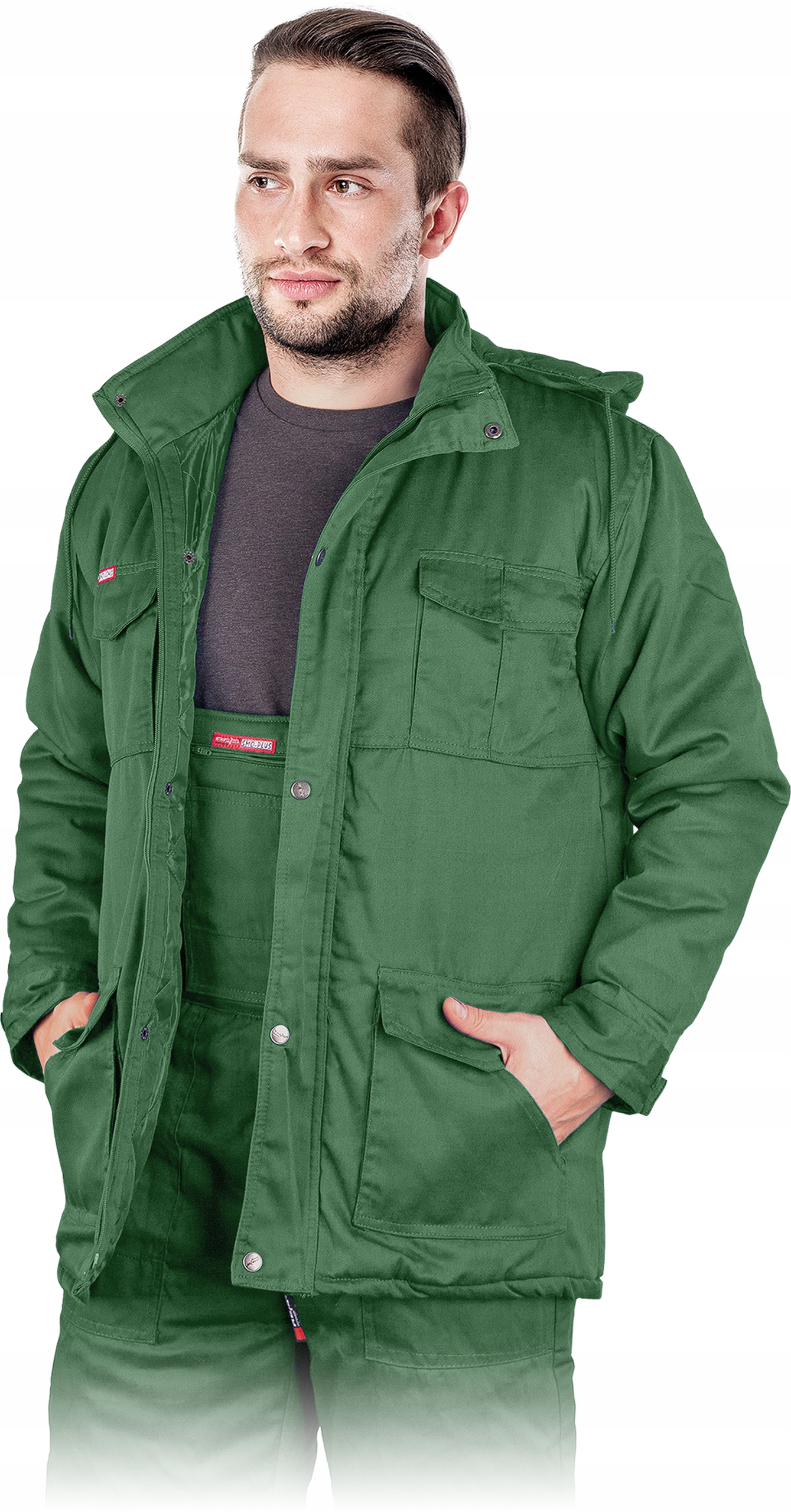 

Kurtka ciepła robocza zimowa z kapturem długa Bhp