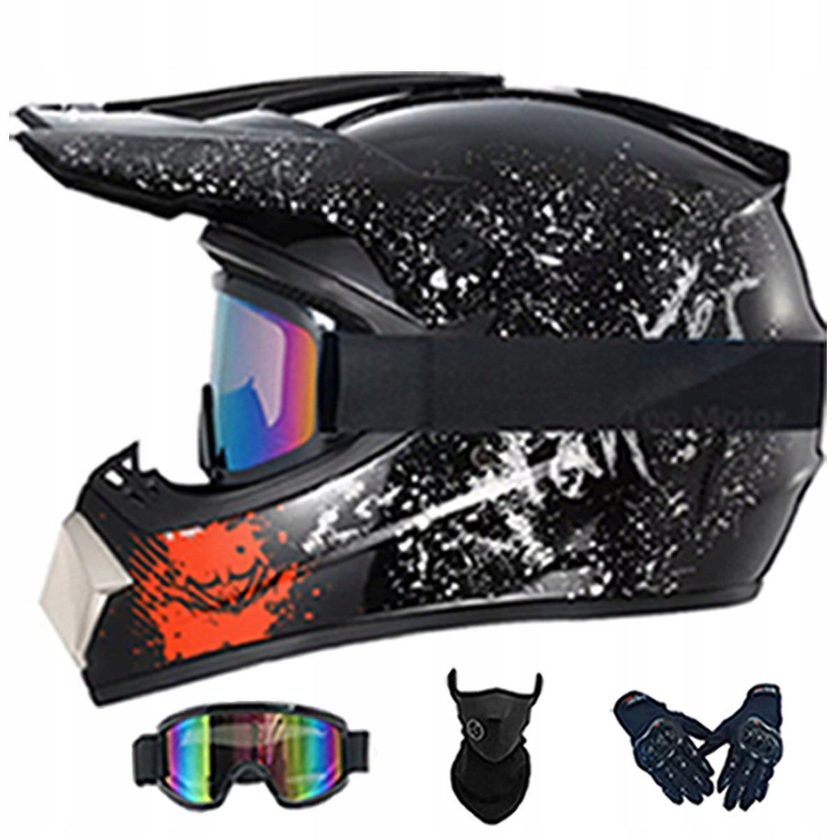 Motocyklová Přilba Lehká Enduro Quada Brýle Rukavice Maska XL