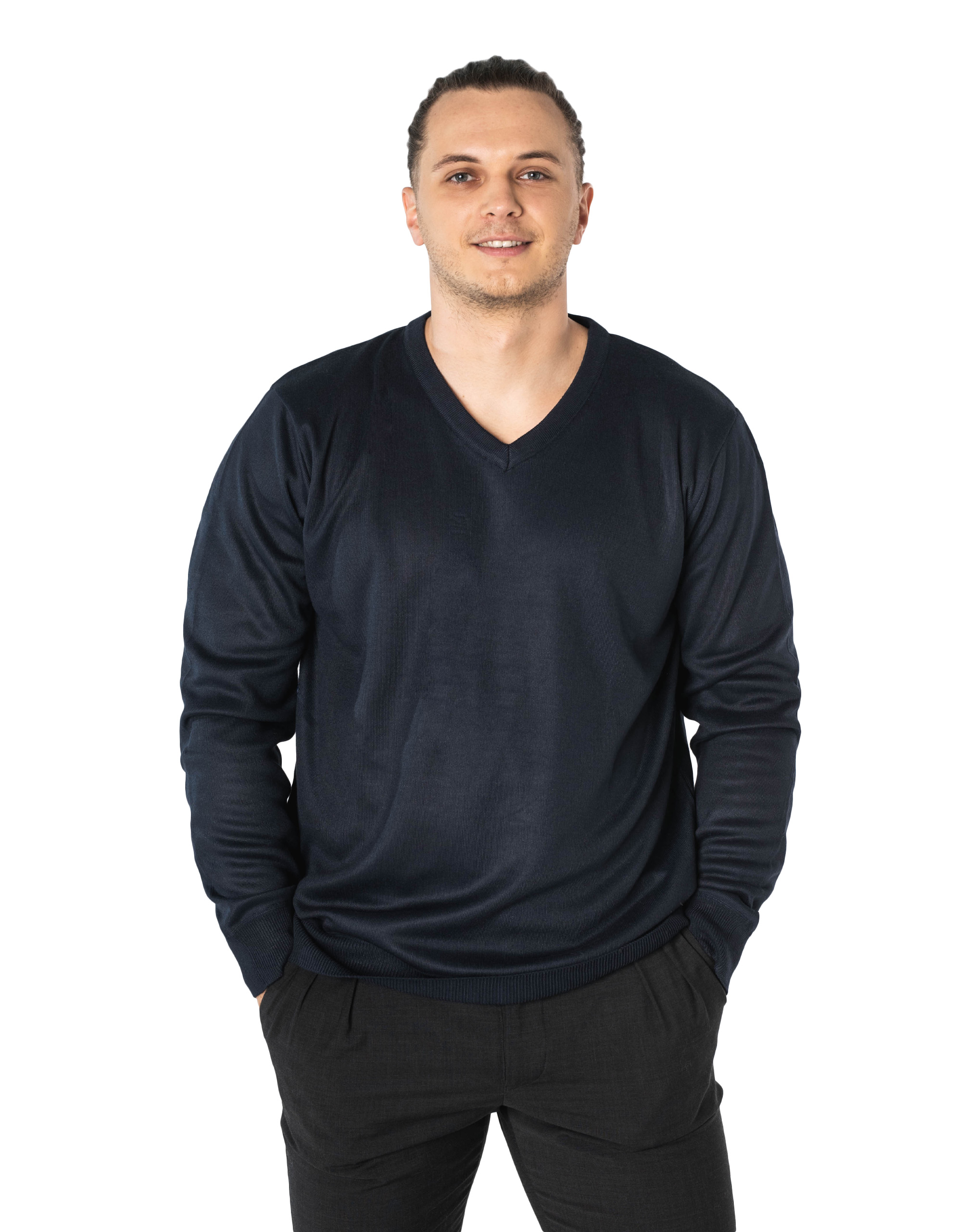 

Duży Cienki Sweter Męski Sweterek Vneck 6323-3 6XL