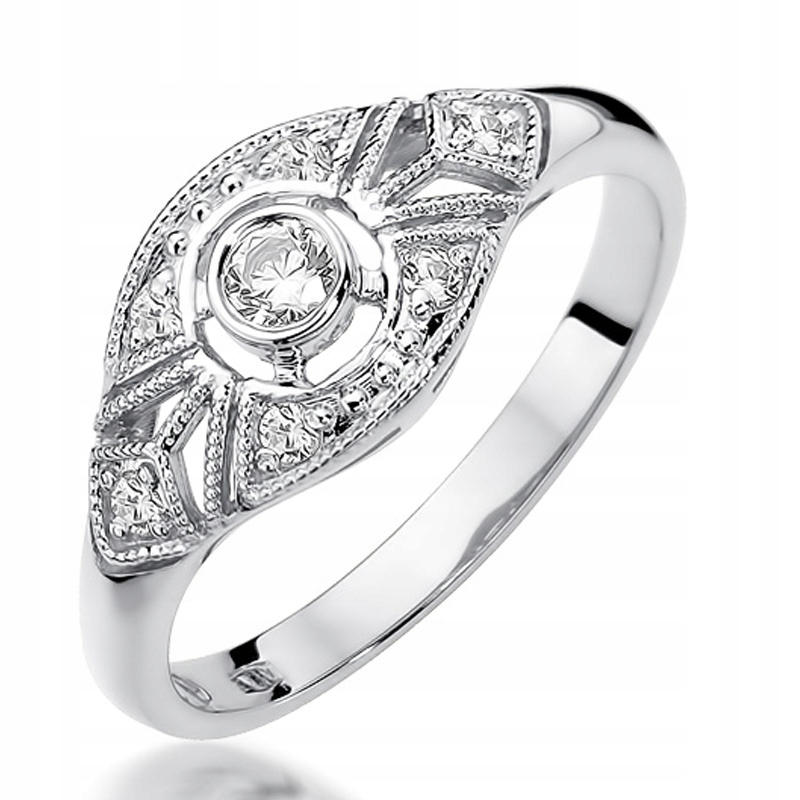 

Pierścionek Z Białego Złota Z Brylantami 0,19ct