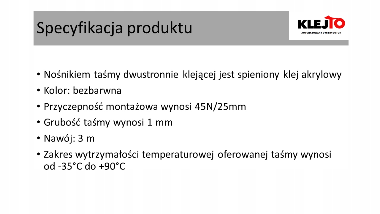 Taśma żelowa 19mm/3m GEL GRIP Szerokość produktu 1.9 cm