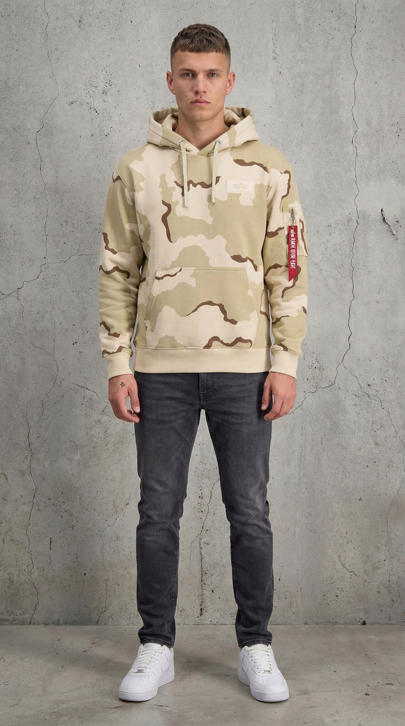 mikina Back Print Hoody Camo desert camo 91 M