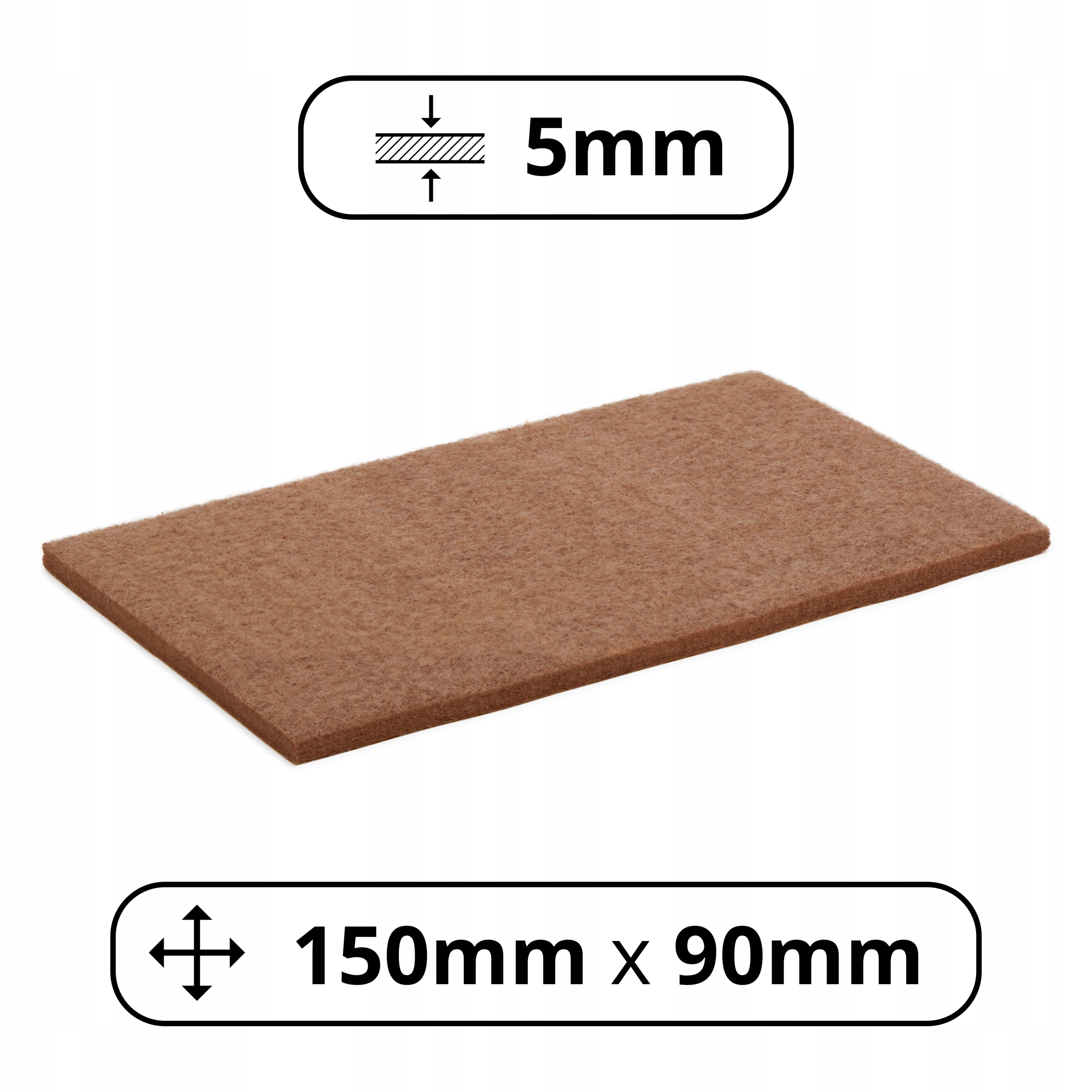 FILC POD KRZESŁA NOGI MEBLE PODKŁADKA 150x90 mm Kolor brązowy