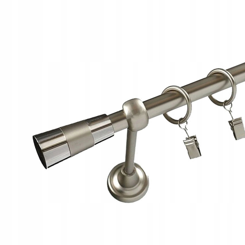 

Karnisz na firankę 200 cm kompletny srebrny 16 mm