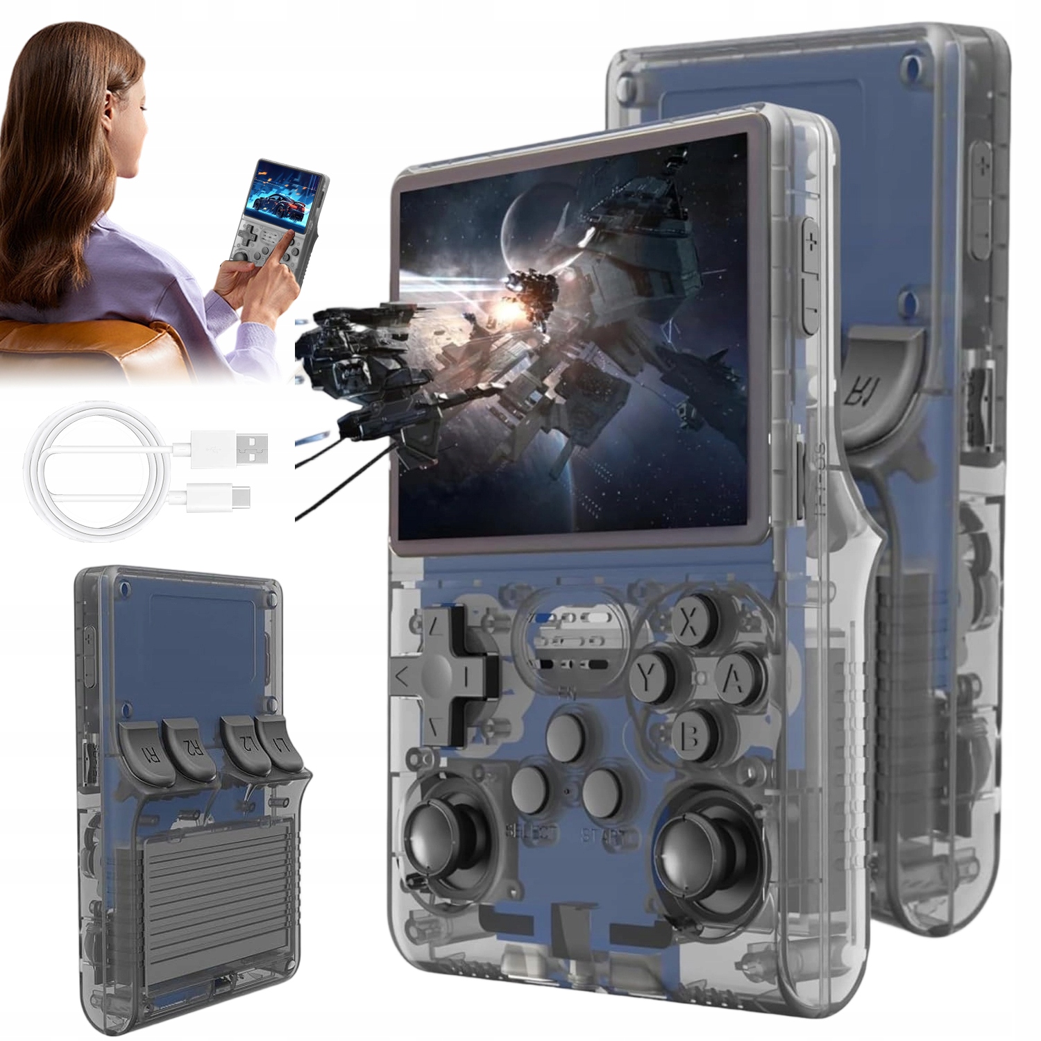 Pro Retro ręczna konsola do gier 3,5-calowy ekran Ips Hd odtwarzacz wideo