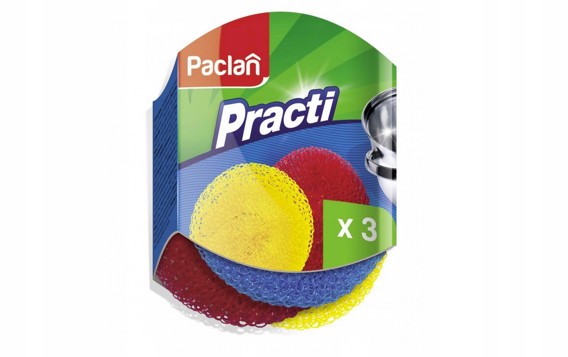 

Zmywaki plastikowe Practi kolorwe Paclan 3szt