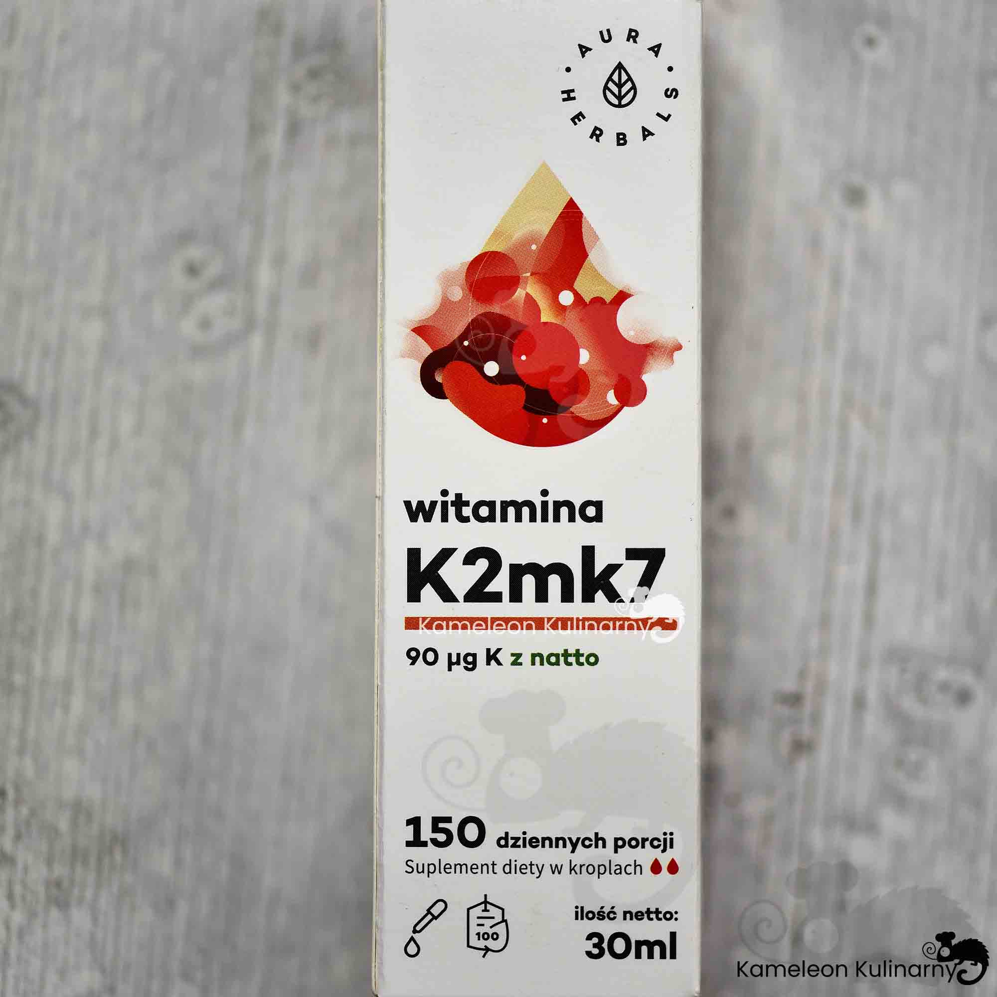 WITAMINA K2MK7 krople 30ml KREW KOŚCI Aura Herbals Podstawowy składnik witamina A