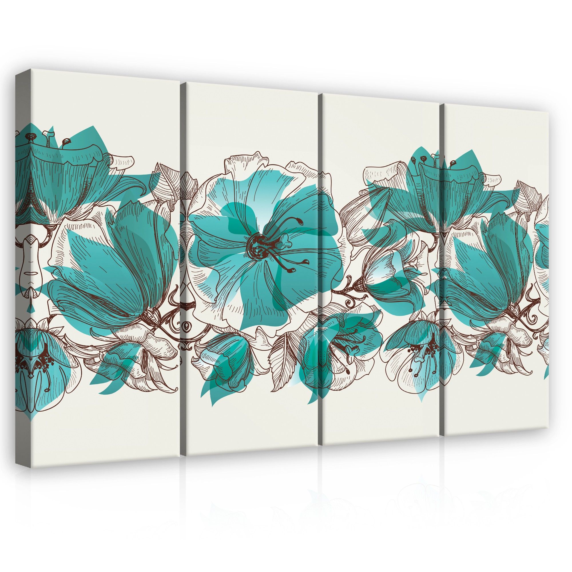 Obraz 120x80 Vintage klietky lotosové kvety vzor elegancia pokoj nostalgia