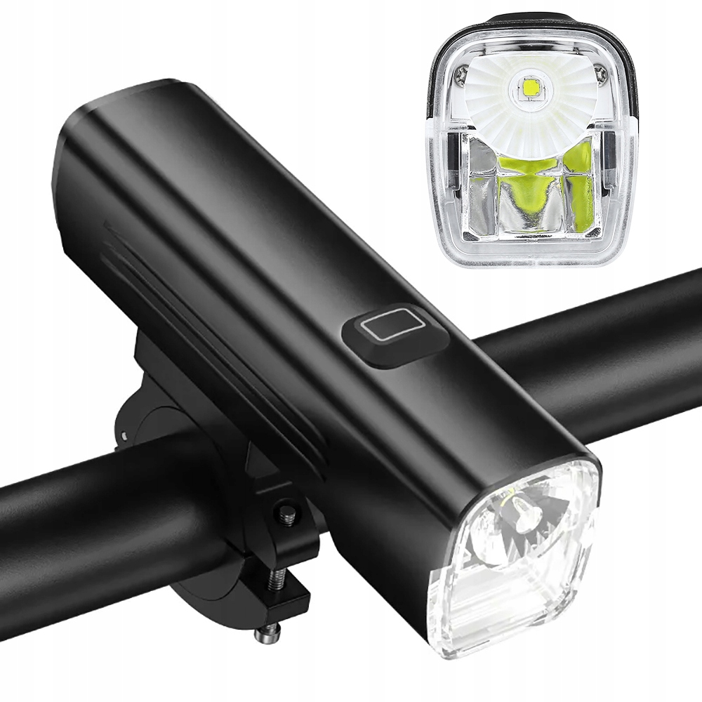 Mocna Lampka Rowerowa Oświetlenie 2x Led Na Rower 1000lm 4800mAh Odcięcie