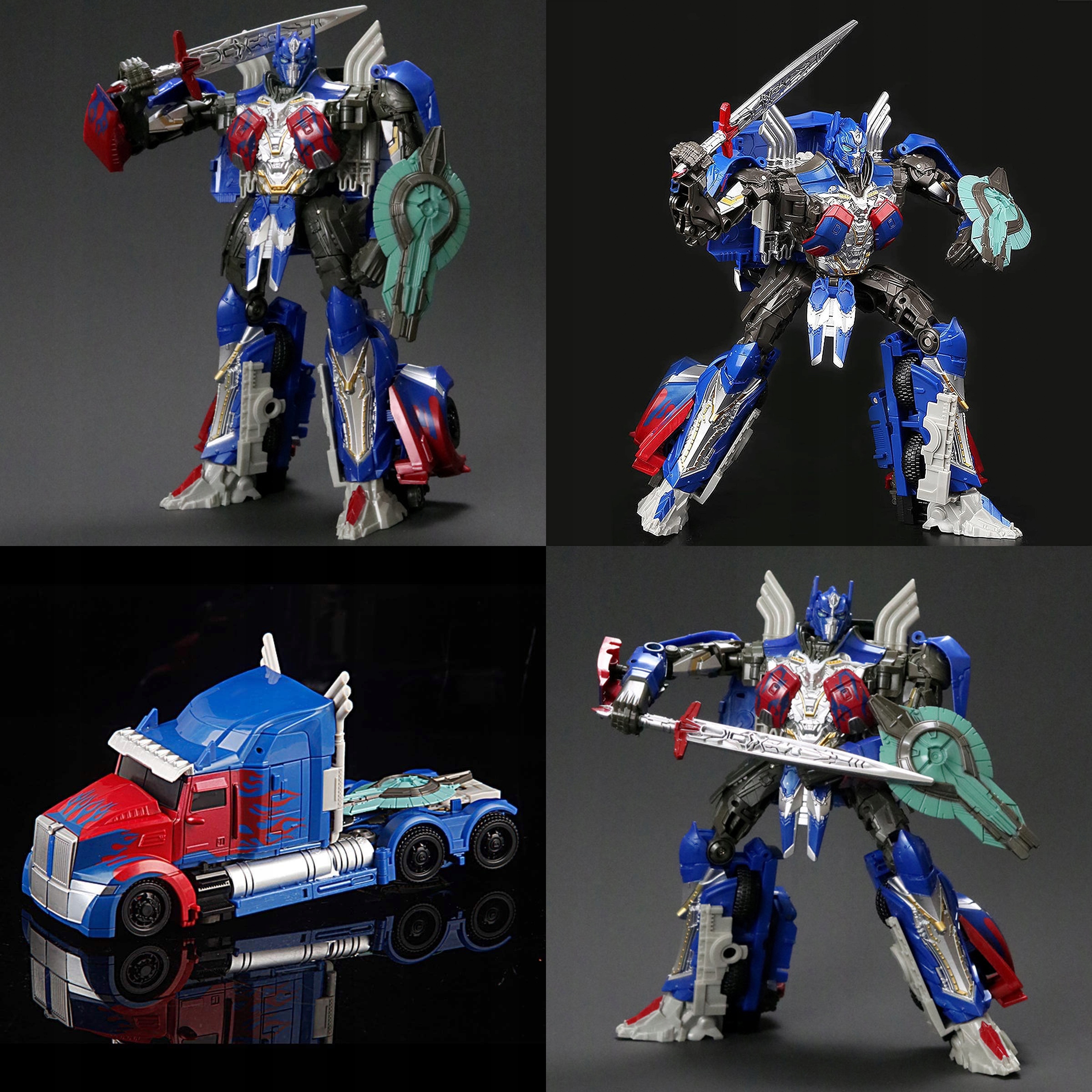 AUTO ROBOT 2w1 ZABAWKA OPTIMUS PRIME SAMOCHODOWYCH ROBOT z MIECZ + TARCZA Wysokość produktu 22 cm