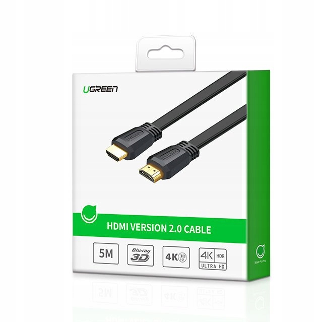 

Ugreen Przewód Kabel Hdmi Hdmi 2.0 płaski 4K 1.5m