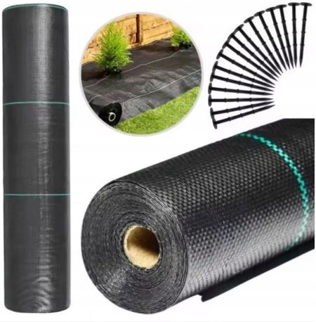 Agrotextilie Černá 1,1x50 m Uv 135 g Protiplevelová agrotextilie kotvy