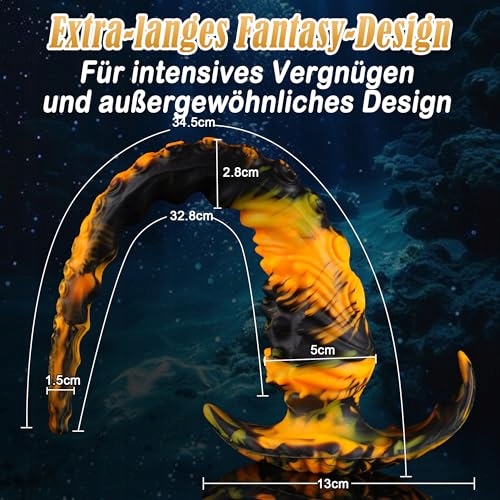 FANTASY Dildo XXL 34cm Długi Silikonowy Analplug Smok dla Par — miniatura 5