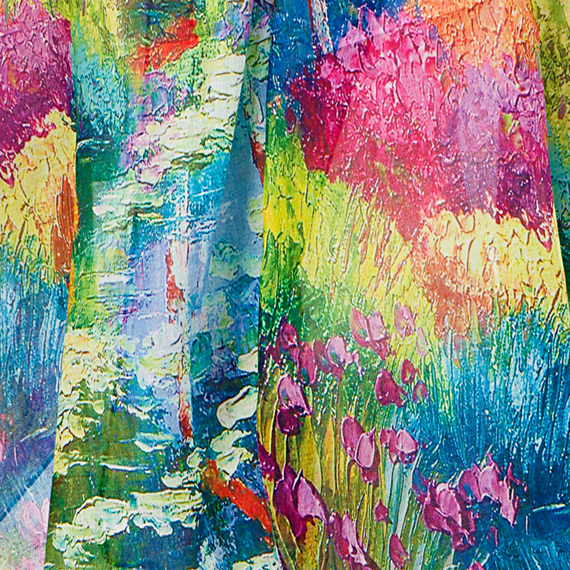 Duży Wiosenny Szal Lekki Cienki Chusta Apaszka Piękne Wzory Obrazy Art Kolor wielokolorowy