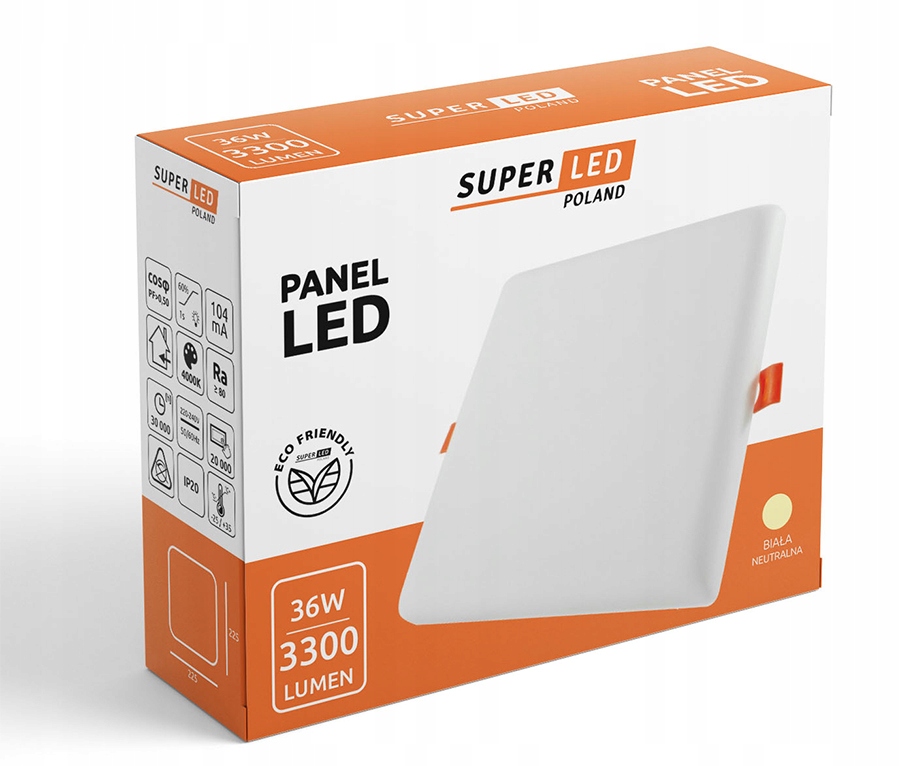 Panel LED Podtynkowy Plafon 36W CCD SuperLED Marka Superled Poland