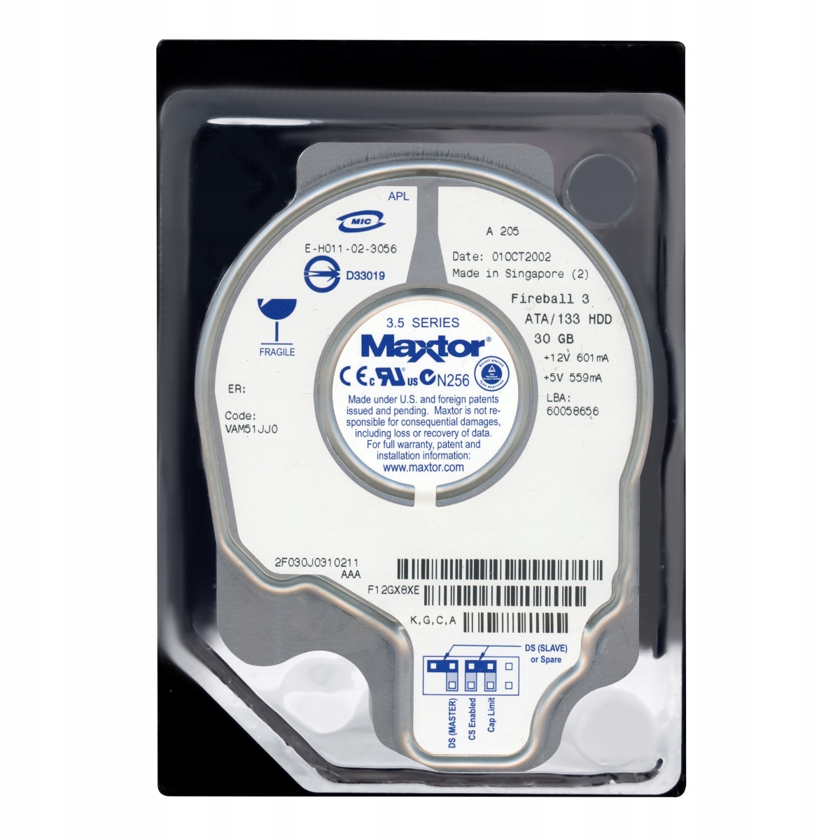 Maxtor Fireball 3 30GB 5.4k 2MB Ata 3.5'' 2F030J0