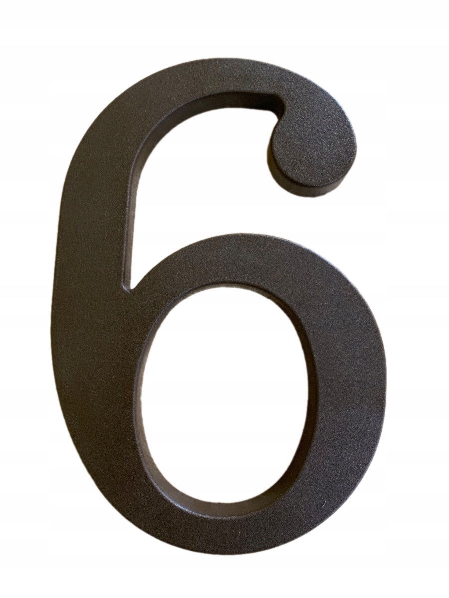 NUMER 6 NA DOM BUDYNEK ADRES CYFRY NA DOM 17,5 CM BRĄZ