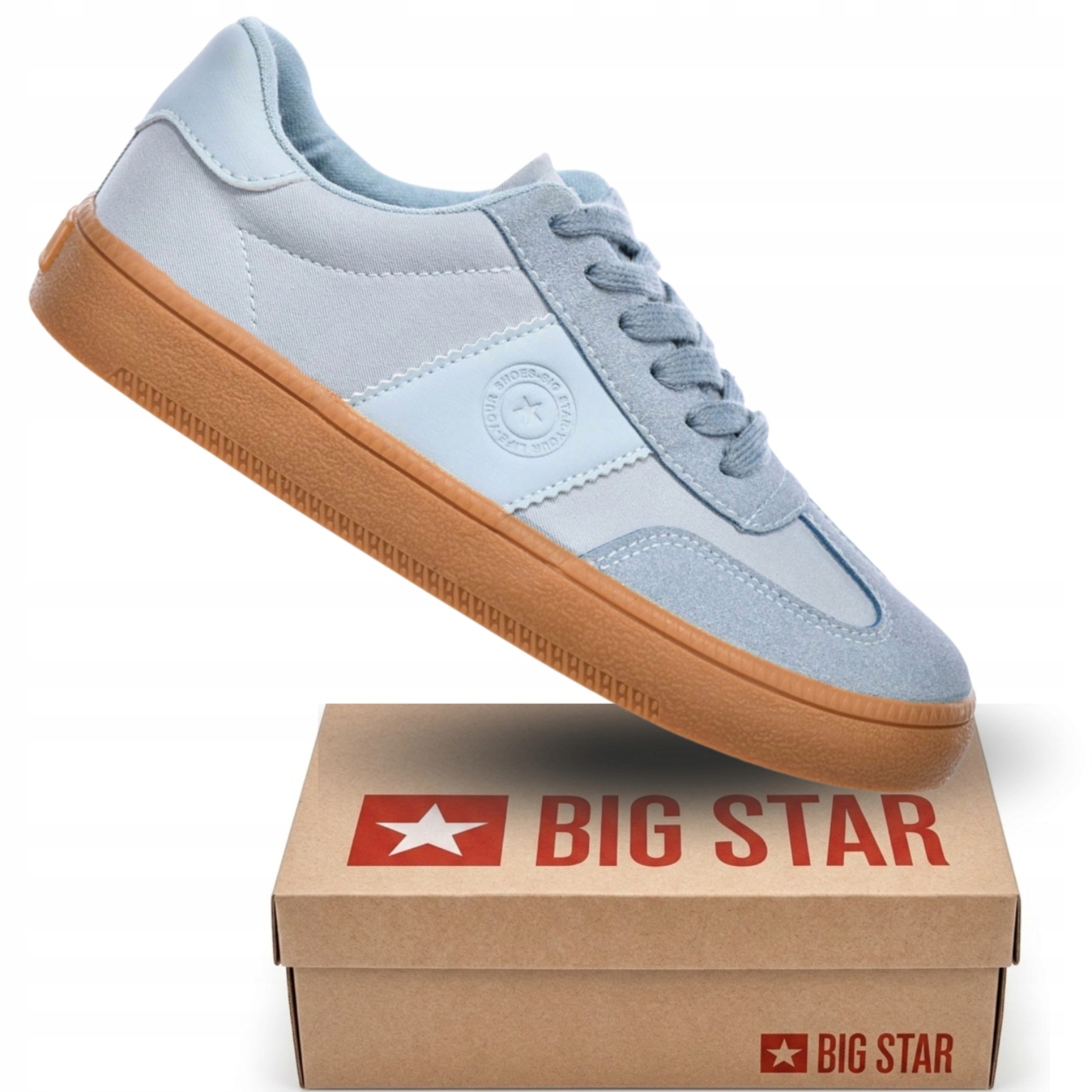 Dámské boty Big Star RR274805 modré tenisky s hnědou podrážkou