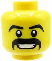 

Lego głowa główka figurki męska, wąsy, uśmiech