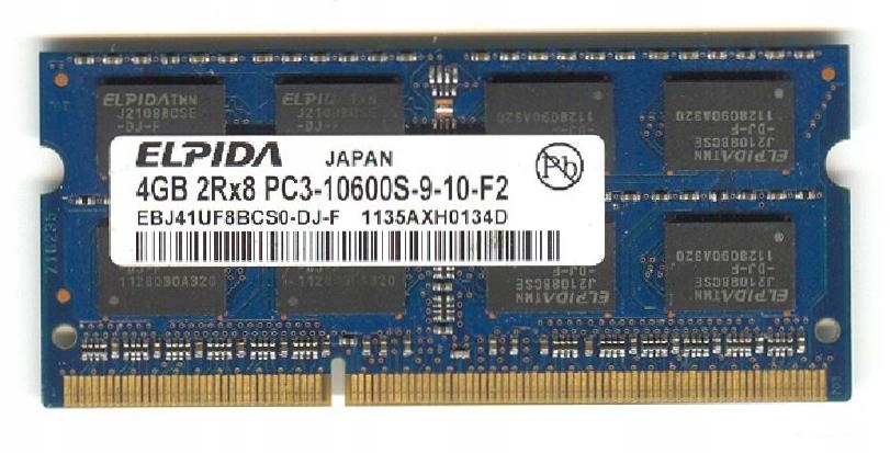 Elpida 4gb 2rx8 Pc3 10600s OKAZJA DDR3 ELPIDA 4GB 2Rx8 PC3-10600S