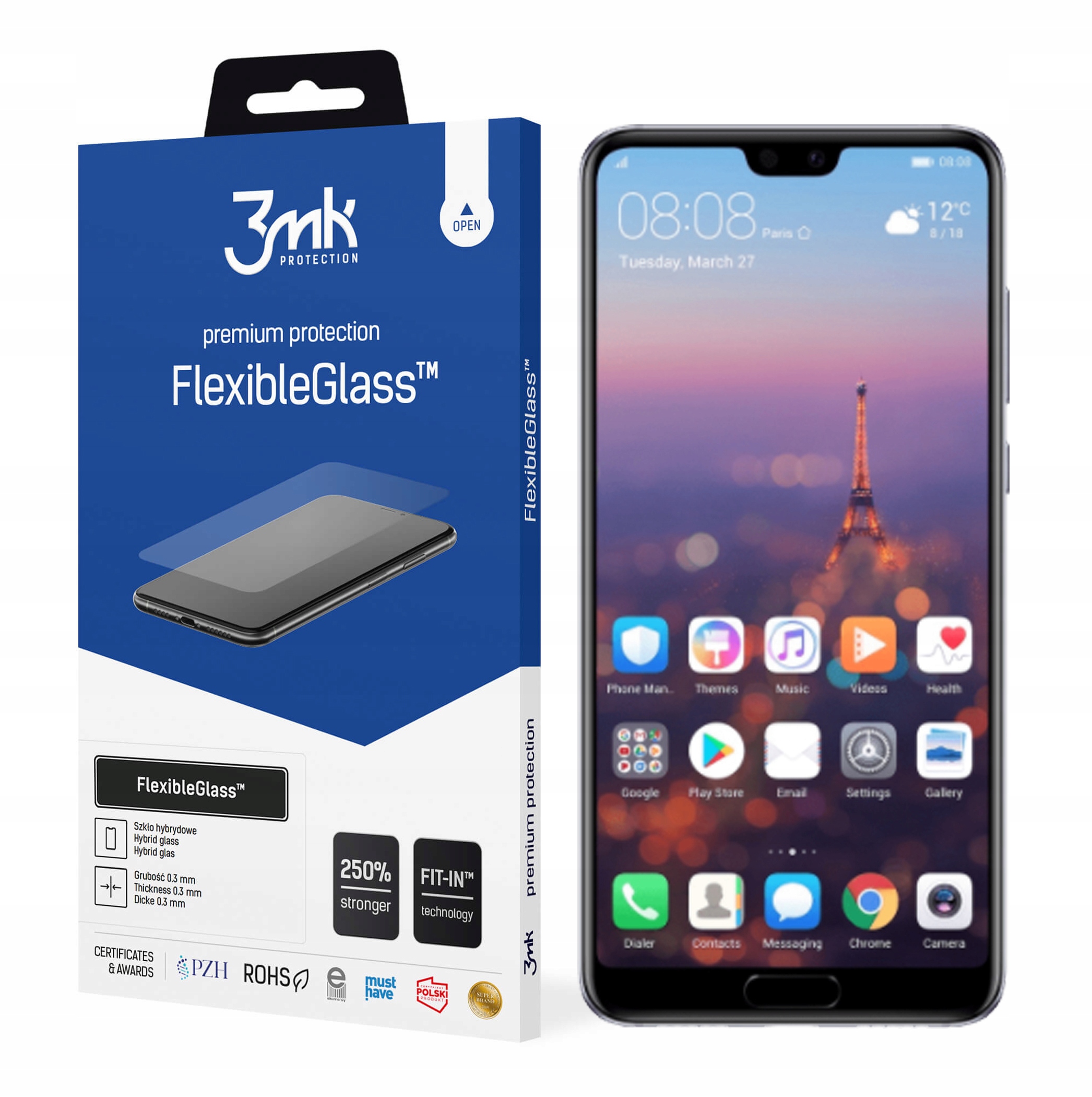

Szkło hybrydowe 3MK FlexibleGlass do Huawei P 20