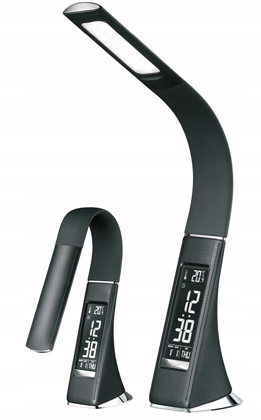 Platinet PDLU3B stolná Led lampa stmievateľná, flexibilné rameno, hodiny,…