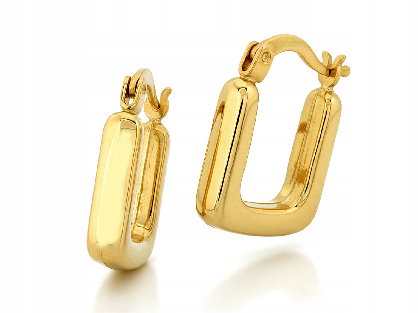 Ženské Náušnice Zlaté 585 nafukovací čtvercové anglické zapínání pro ni