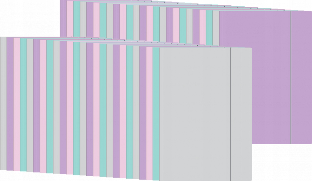 Teczka z gumką A5 Pastelowa Interdruk mix kolorów pastelowych x50