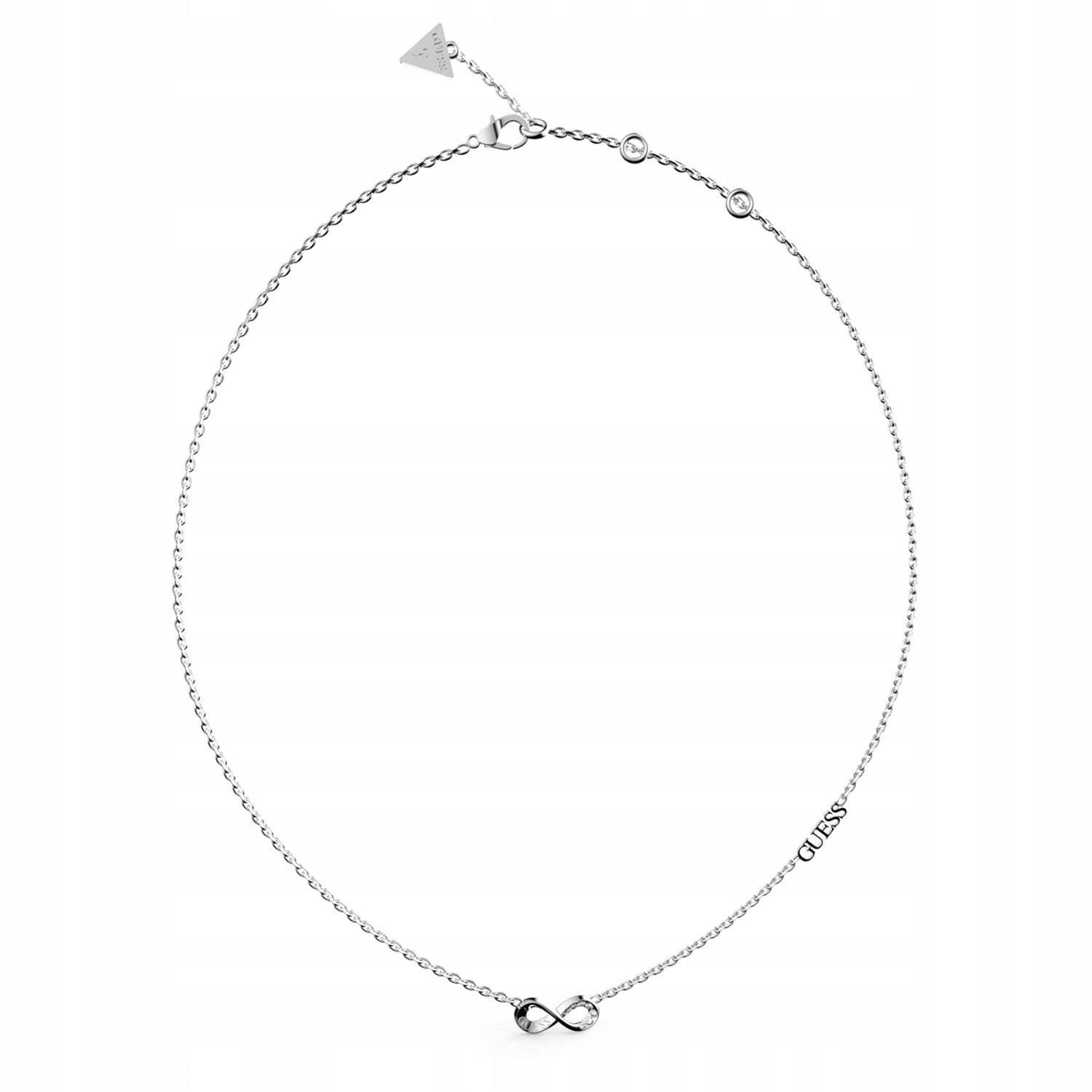 Náhrdelník Guess stříbrný nekonečno zirkon 45 cm