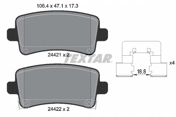 2× textar Тормозной диск зад 92187303 2442101 тормозные колодки opel SAAB