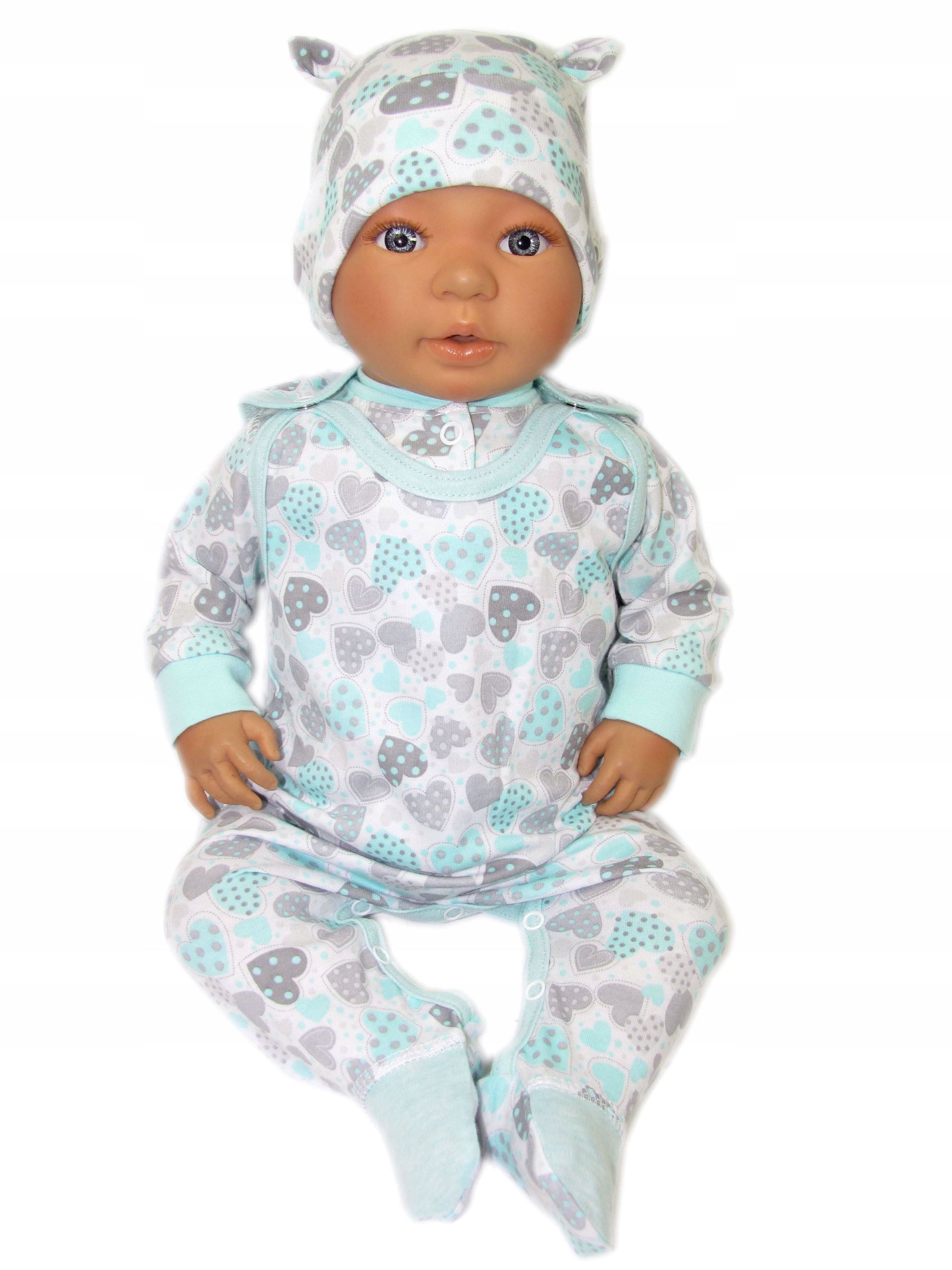 KOMPLET NIEMOWLĘCY ŚPIOCHY + KAFTANIK r.68 /55/ Rozmiar (new) 56 (51 - 56 cm)