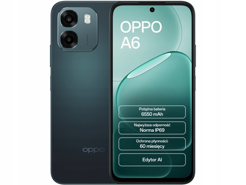 Smartfon Oppo A6 4G 6/256GB 6.75" 120Hz Ciemnozielony