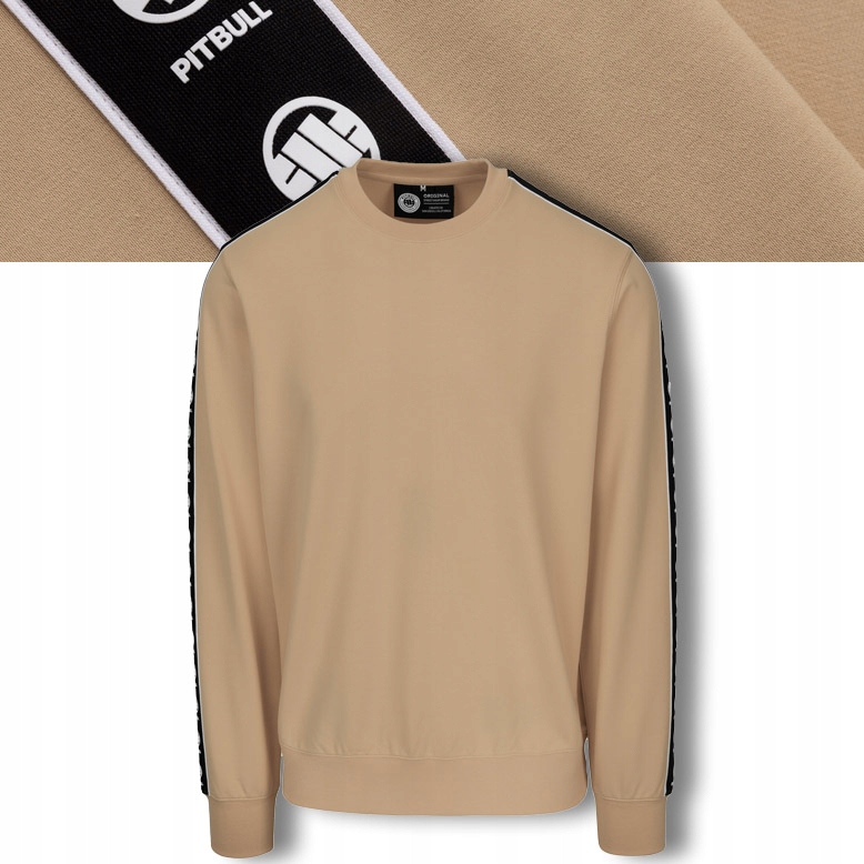 Pánská Mikina bez kapuce Pitbull Crewneck Mikina s lampasy Tape Nugget