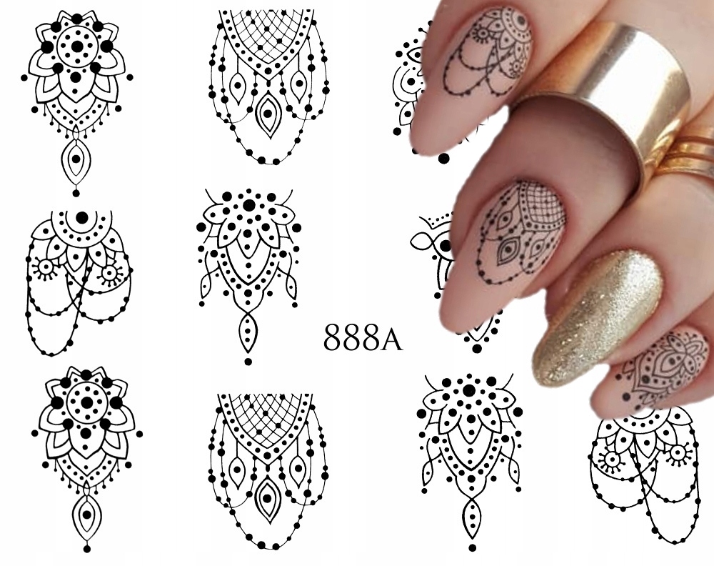 

Naklejki wodne na paznokcie Czarne Palmy 113