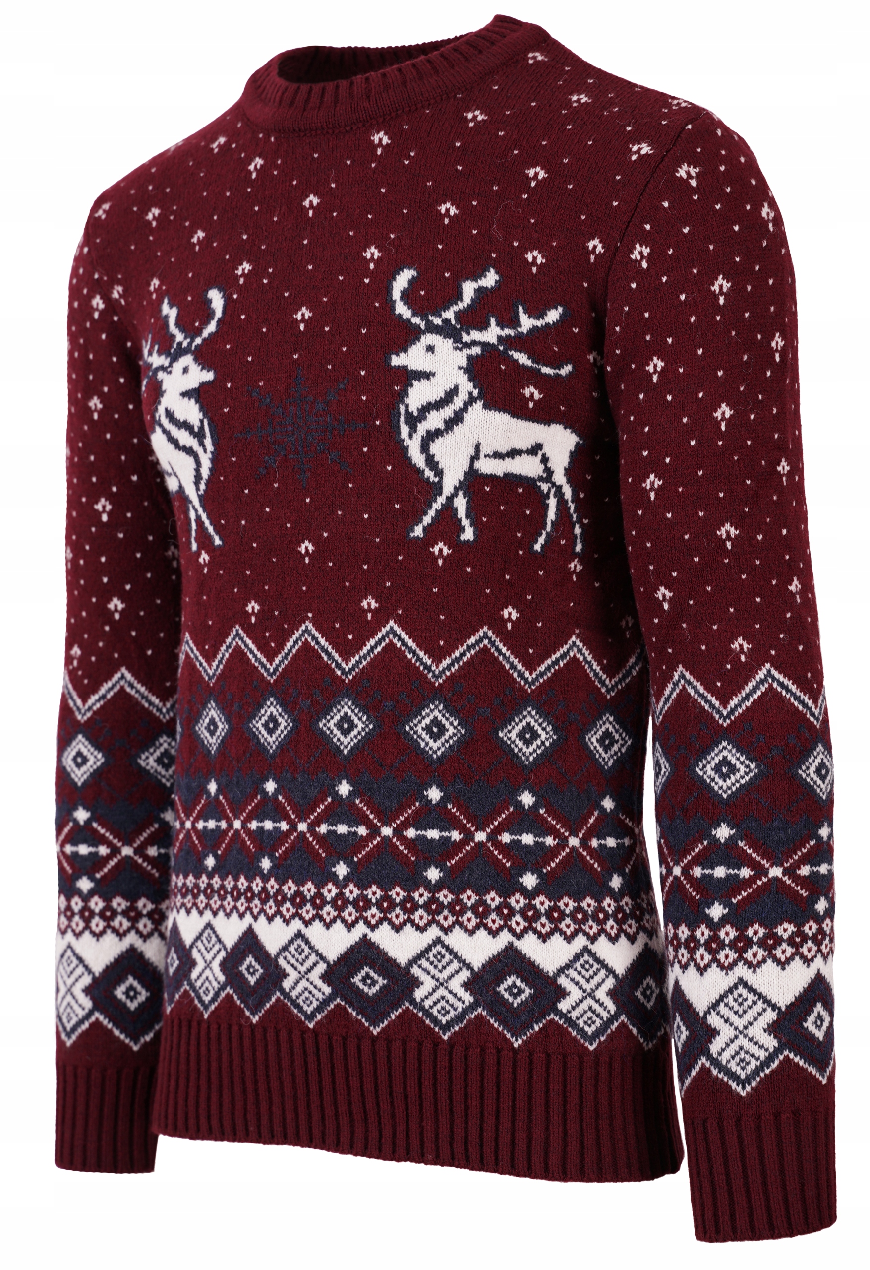 SWETER MĘSKI ŚWIĄTECZNY RENIFER WEŁNA NORWESKI S M Marka inna