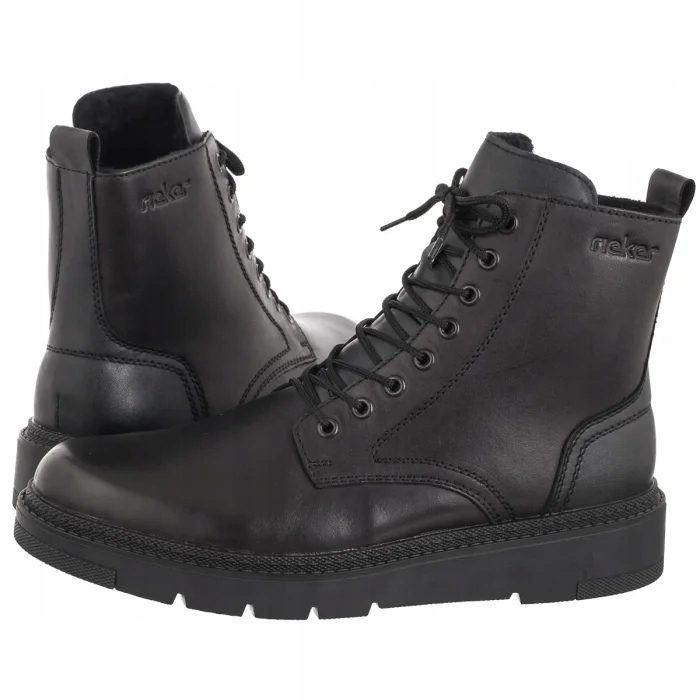 Pánské kožené Kotníkové Boty Kotníkové Boty Rieker černé 30101-00 černé